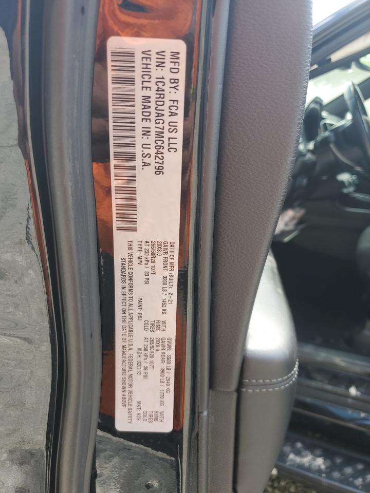 1C4RDJAG7MC642796 2021 Dodge Durango Sxt