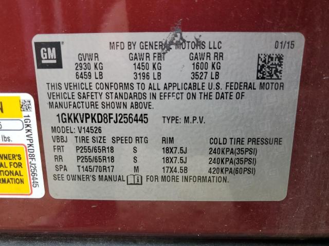 2015 GMC Acadia Sle VIN: 1GKKVPKD8FJ256445 Lot: 53848614