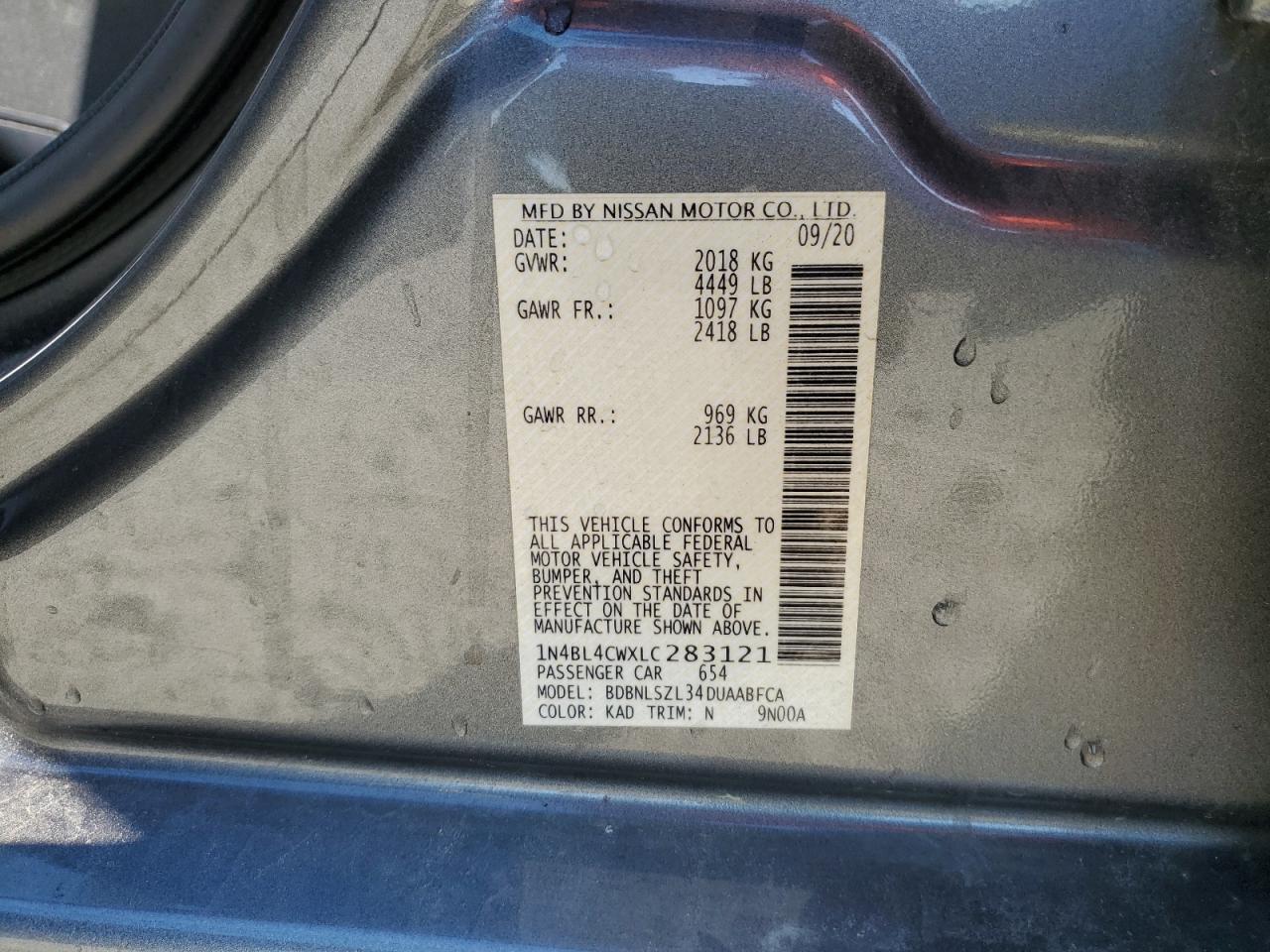 1N4BL4CWXLC283121 2020 Nissan Altima Sr