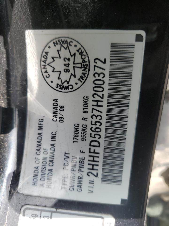 2HHFD56537H200372 2007 Acura Csx