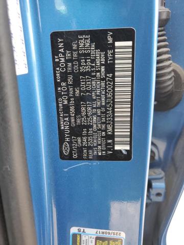 2018 Hyundai Tucson Sel VIN: KM8J33A45JU600274 Lot: 53779284