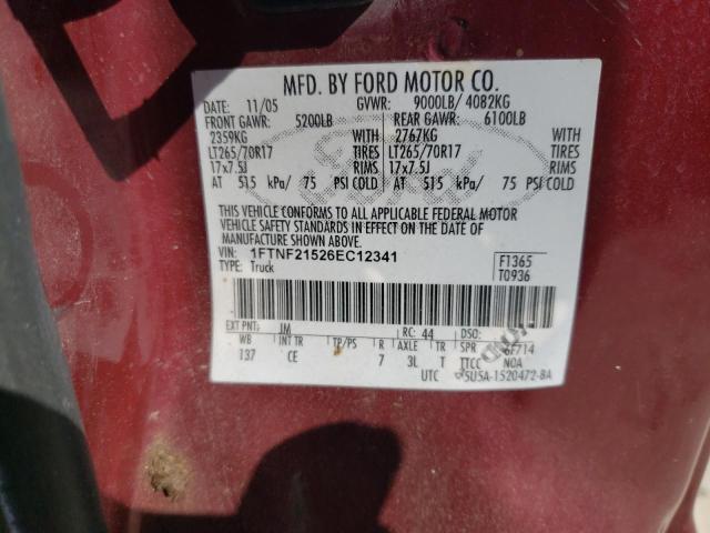 2006 Ford F250 Super Duty VIN: 1FTNF21526EC12341 Lot: 56227824