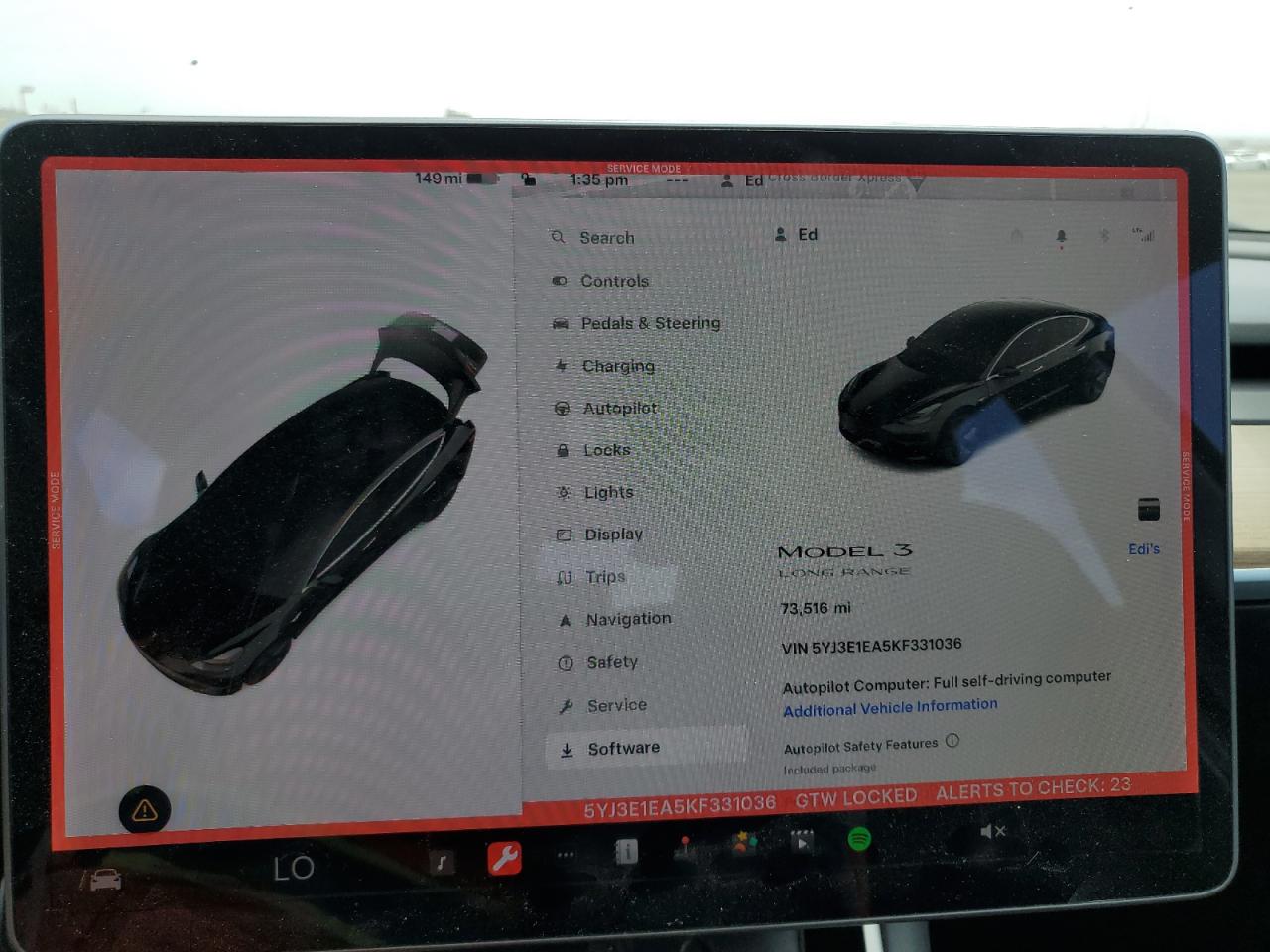 5YJ3E1EA5KF331036 2019 Tesla Model 3