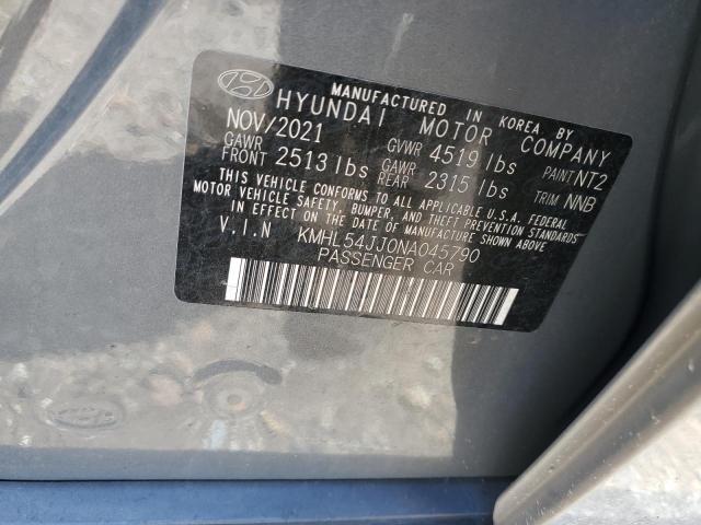 2022 Hyundai Sonata Hybrid VIN: KMHL54JJ0NA045790 Lot: 56445014