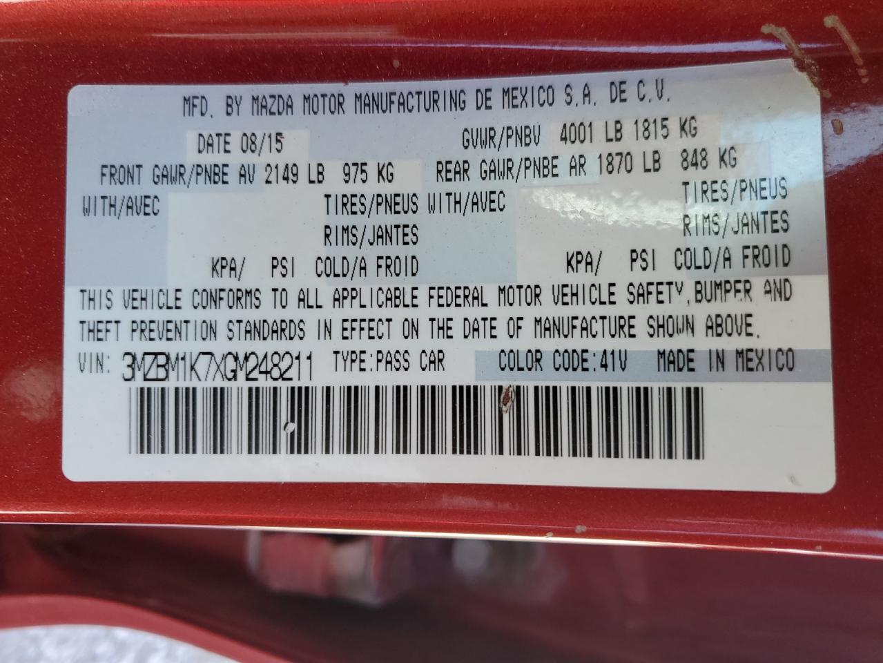 3MZBM1K7XGM248211 2016 Mazda 3 Sport