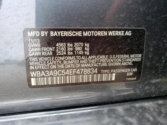 2014 BMW 335 I VIN: WBA3A9C54EF478834 Lot: 54314814