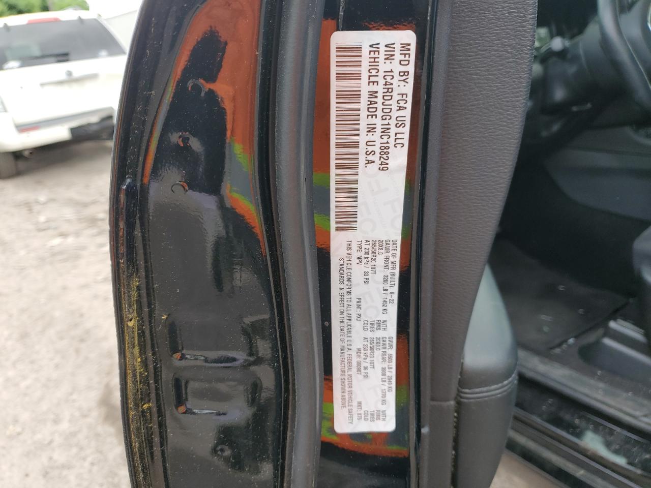 1C4RDJDG1NC188249 2022 Dodge Durango Gt