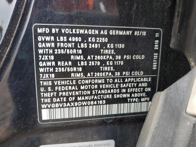 2013 Volkswagen Tiguan S VIN: WVGBV3AX9DW084163 Lot: 54067624