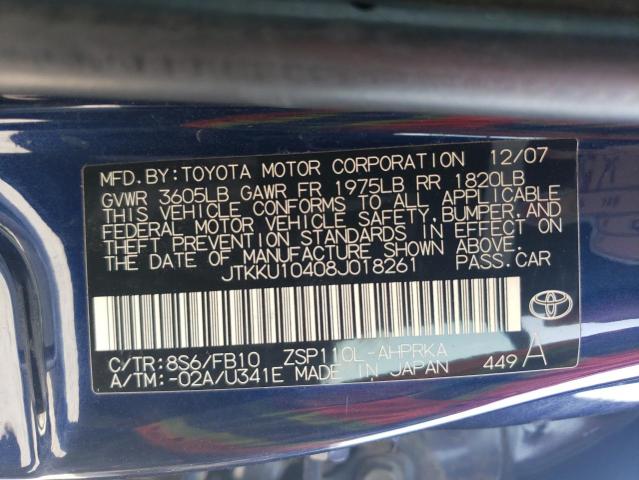 2008 Toyota Scion Xd VIN: JTKKU10408J018261 Lot: 54046024