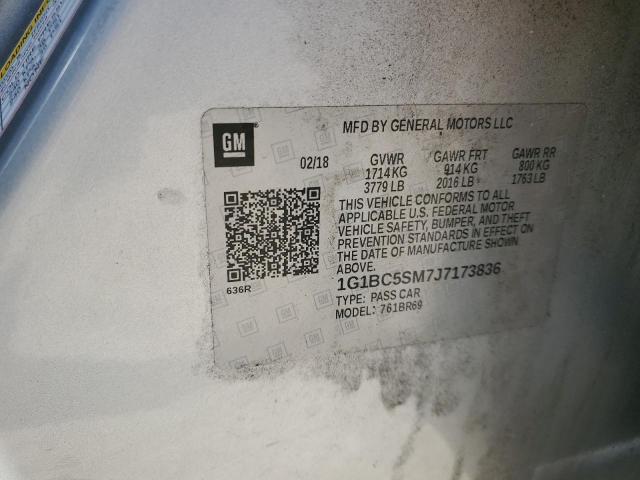 2018 Chevrolet Cruze Ls VIN: 1G1BC5SM7J7173836 Lot: 53042124