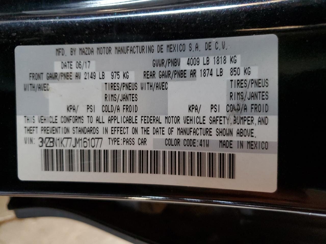 3MZBN1K77JM161077 2018 Mazda 3 Sport