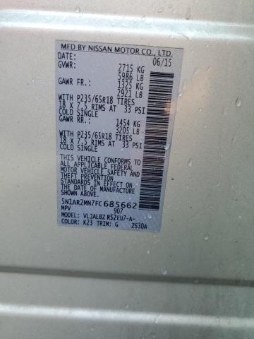 2015 Nissan Pathfinder S VIN: 5N1AR2MN7FC685662 Lot: 53591954