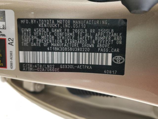 2011 Toyota Avalon Base VIN: 4T1BK3DB5BU380220 Lot: 53028924