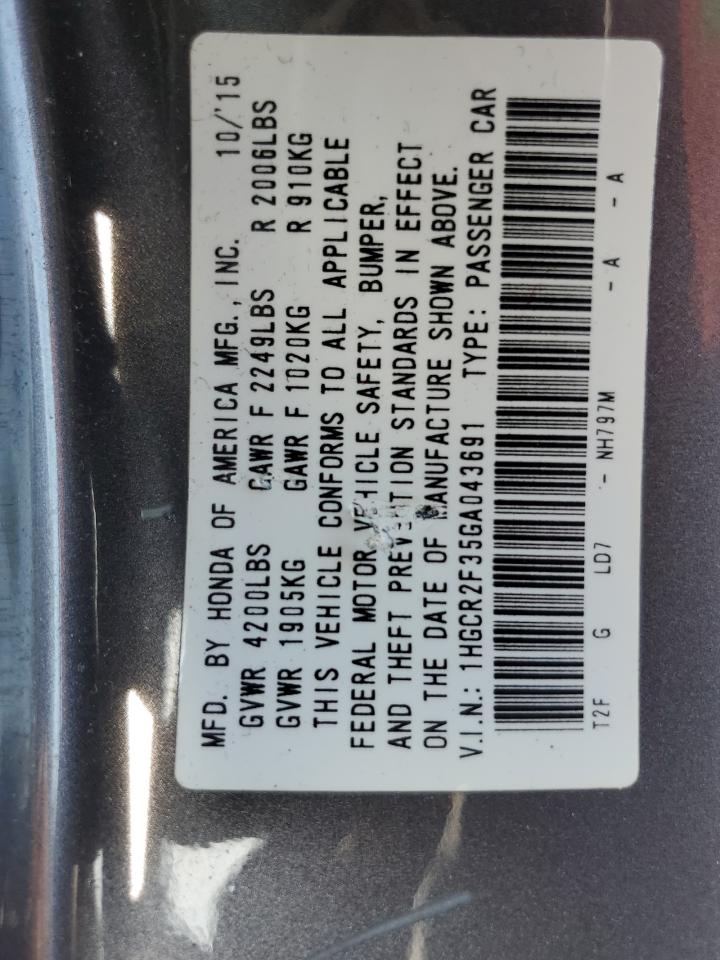 1HGCR2F35GA043691 2016 Honda Accord Lx