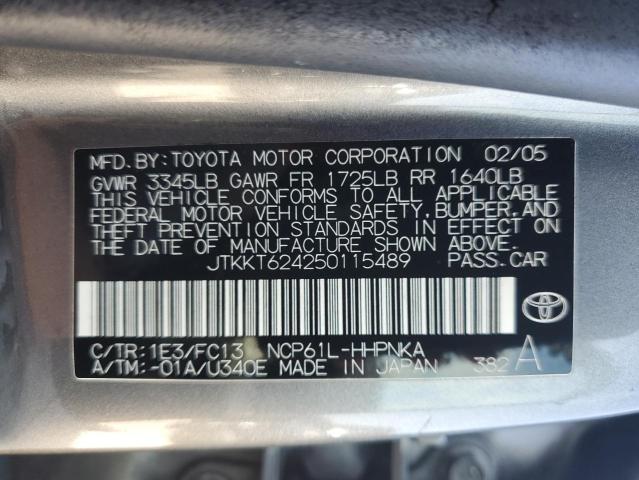 2005 Toyota Scion Xa VIN: JTKKT624250115489 Lot: 53520324