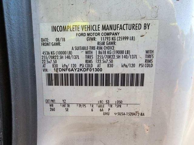 2019 FORD F650 SUPER 1FDNF6AY2KDF01300