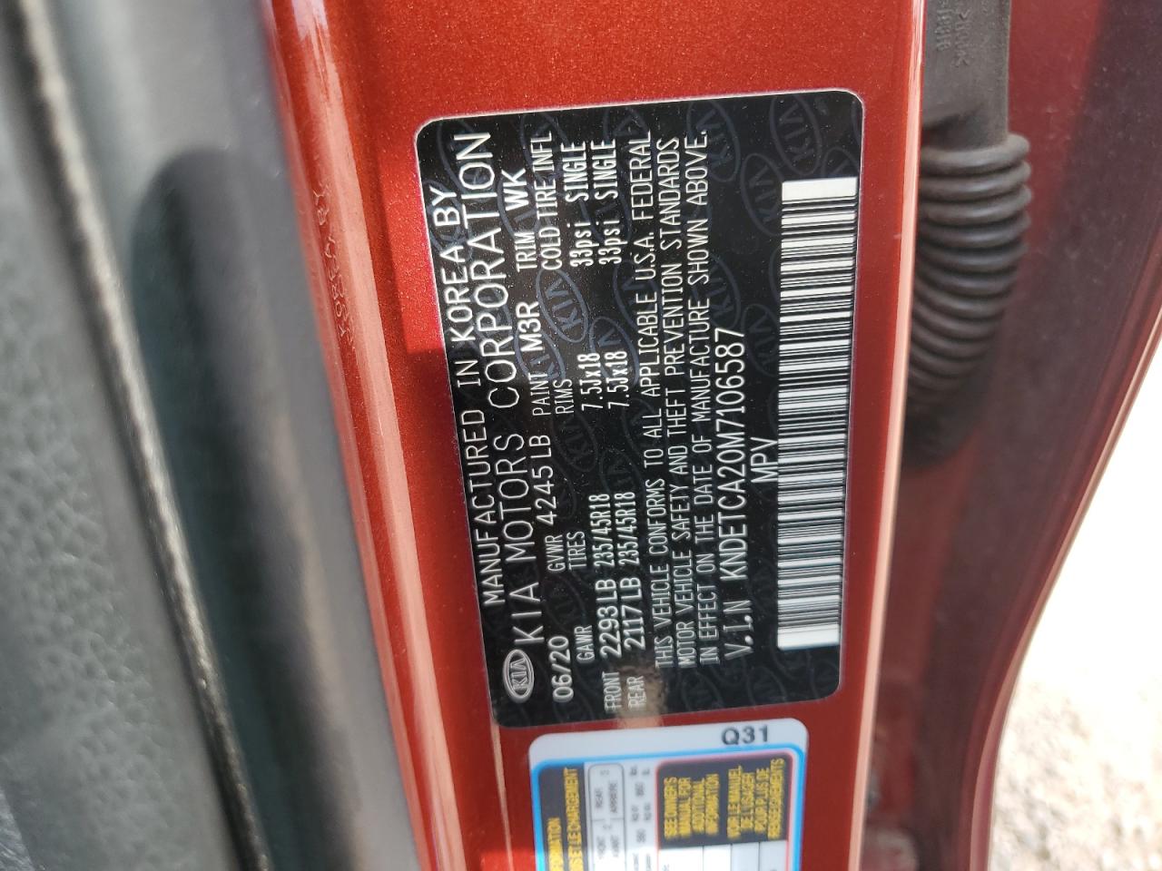 KNDETCA20M7106587 2021 Kia Seltos Sx