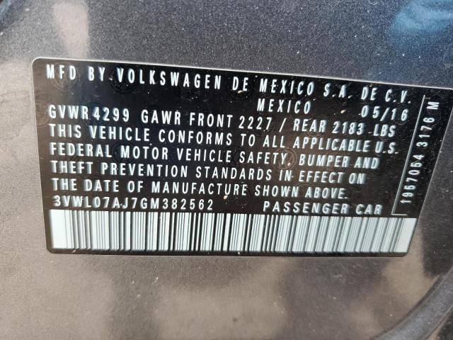 2016 Volkswagen Jetta Sel VIN: 3VWL07AJ7GM382562 Lot: 56348534