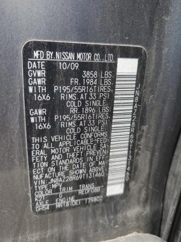 2009 Nissan Cube Base VIN: JN8AZ28R69T131460 Lot: 54037264