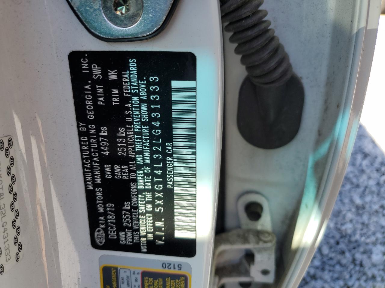 5XXGT4L32LG431333 2020 Kia Optima Lx