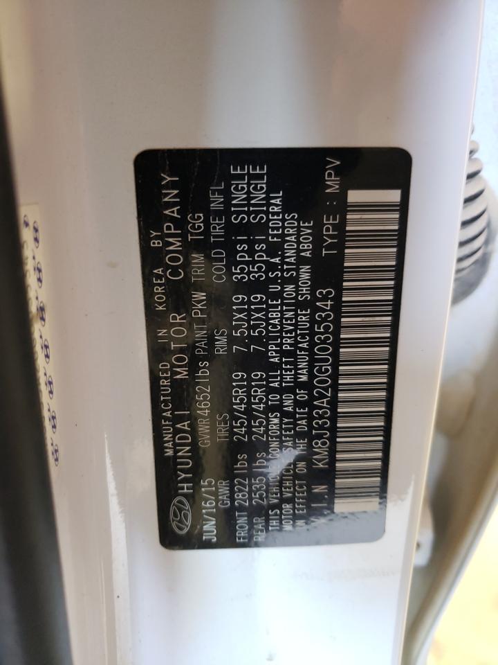 KM8J33A20GU035343 2016 Hyundai Tucson Limited