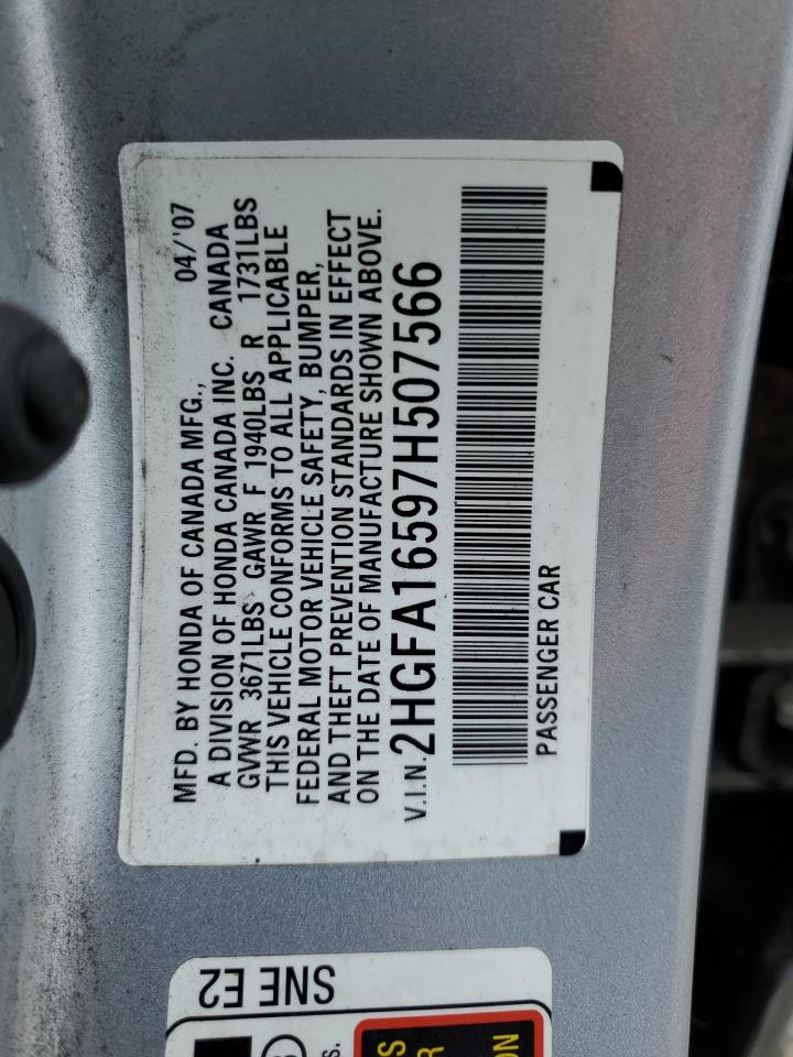 2HGFA16597H507566 2007 Honda Civic Lx