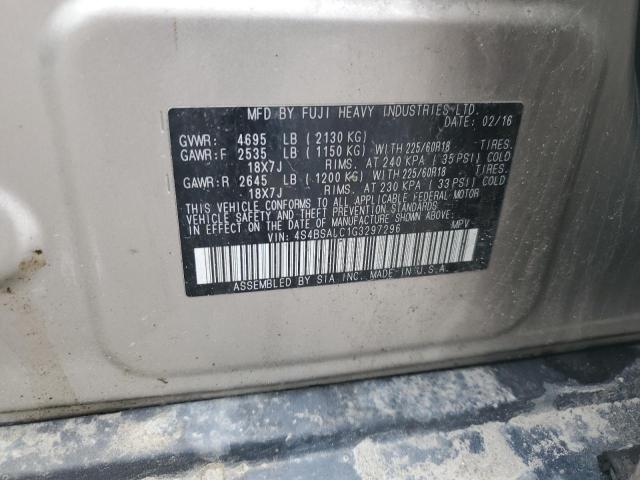 2016 Subaru Outback 2.5I Limited VIN: 4S4BSALC1G3297296 Lot: 54903434