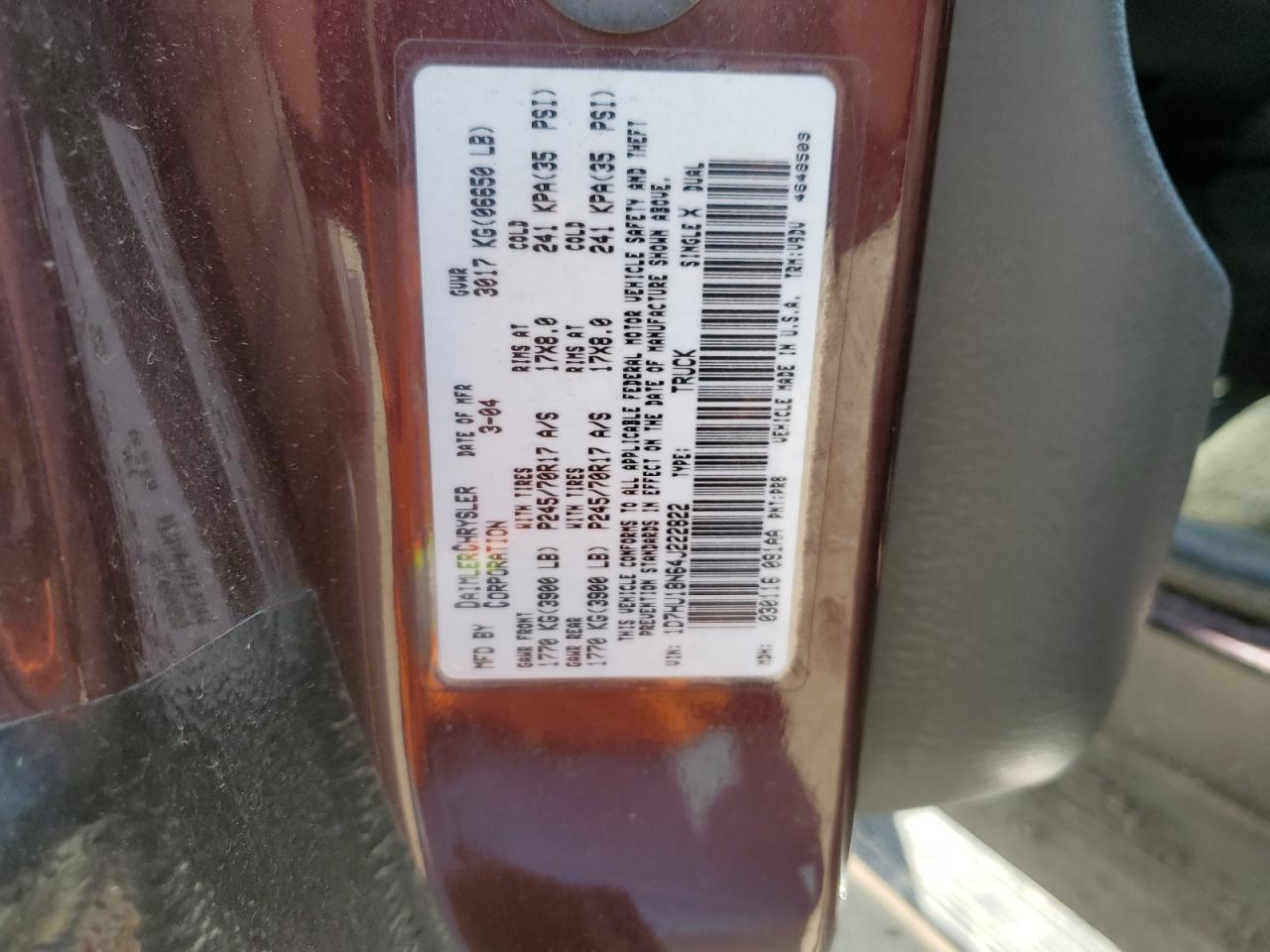 1D7HU18N64J222822 2004 Dodge Ram 1500 St