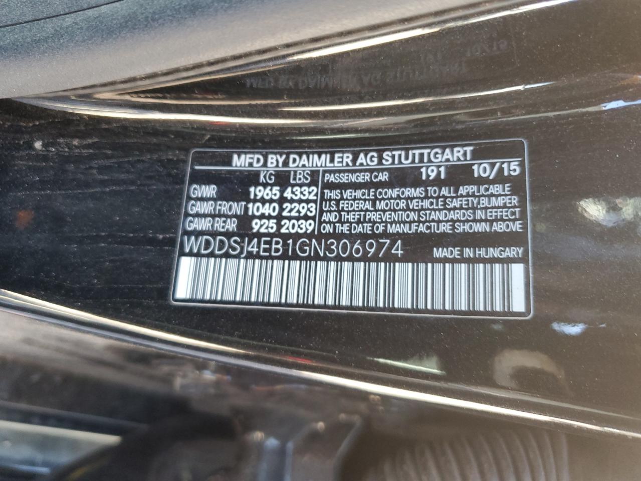 WDDSJ4EB1GN306974 2016 Mercedes-Benz Cla 250