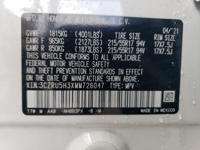 2021 Honda Hr-V Lx VIN: 3CZRU5H3XMM726047 Lot: 53918614