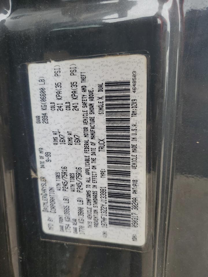 1B7HF13Z2YJ133981 2000 Dodge Ram 1500