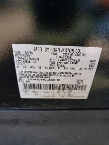 2016 Ford Explorer Xlt VIN: 1FM5K8D83GGC69010 Lot: 53453774