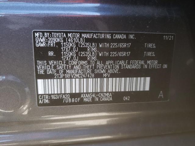 2021 TOYOTA RAV4 XLE - 2T3P1RFV2MC247428