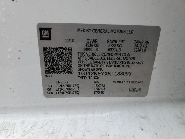 2019 GMC Sierra K2500 Heavy Duty VIN: 1GT12NEYXKF183093 Lot: 54849374