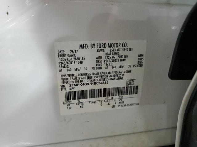 2017 Ford Edge Se VIN: 2FMPK4G97HBC64889 Lot: 55828294