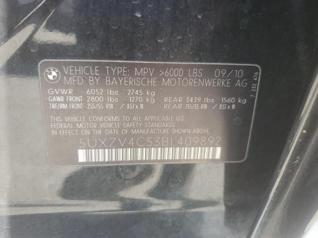 2011 BMW X5 xDrive35I VIN: 5UXZV4C53BL409892 Lot: 57210744