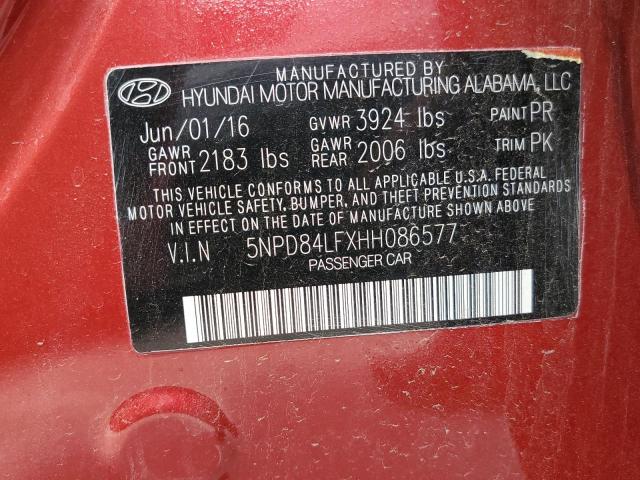 2017 HYUNDAI ELANTRA - 5NPD84LFXHH086577