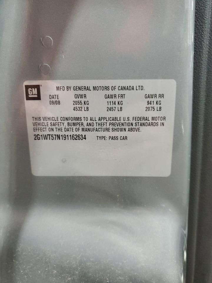 2G1WT57N191162634 2009 Chevrolet Impala 1Lt