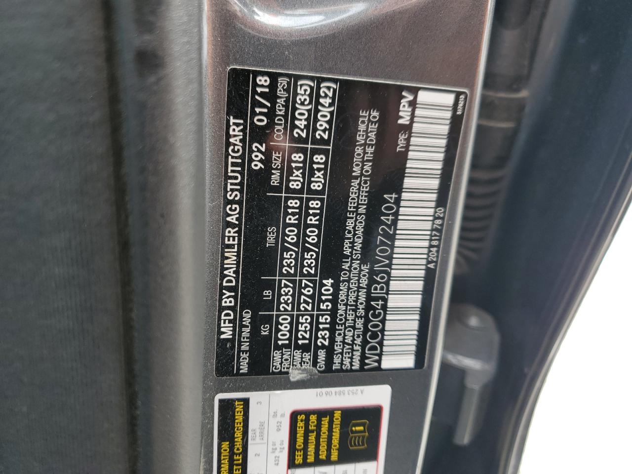 WDC0G4JB6JV072404 2018 Mercedes-Benz Glc 300