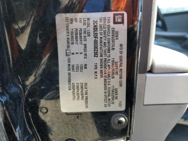 2008 Chevrolet Equinox Ltz VIN: 2CNDL83F486062362 Lot: 54966324