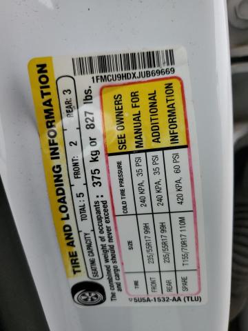 2018 Ford Escape Sel VIN: 1FMCU9HDXJUB69669 Lot: 55869094