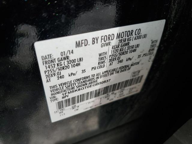 2014 Ford Explorer Sport VIN: 1FM5K8GT0EGB50537 Lot: 55014154