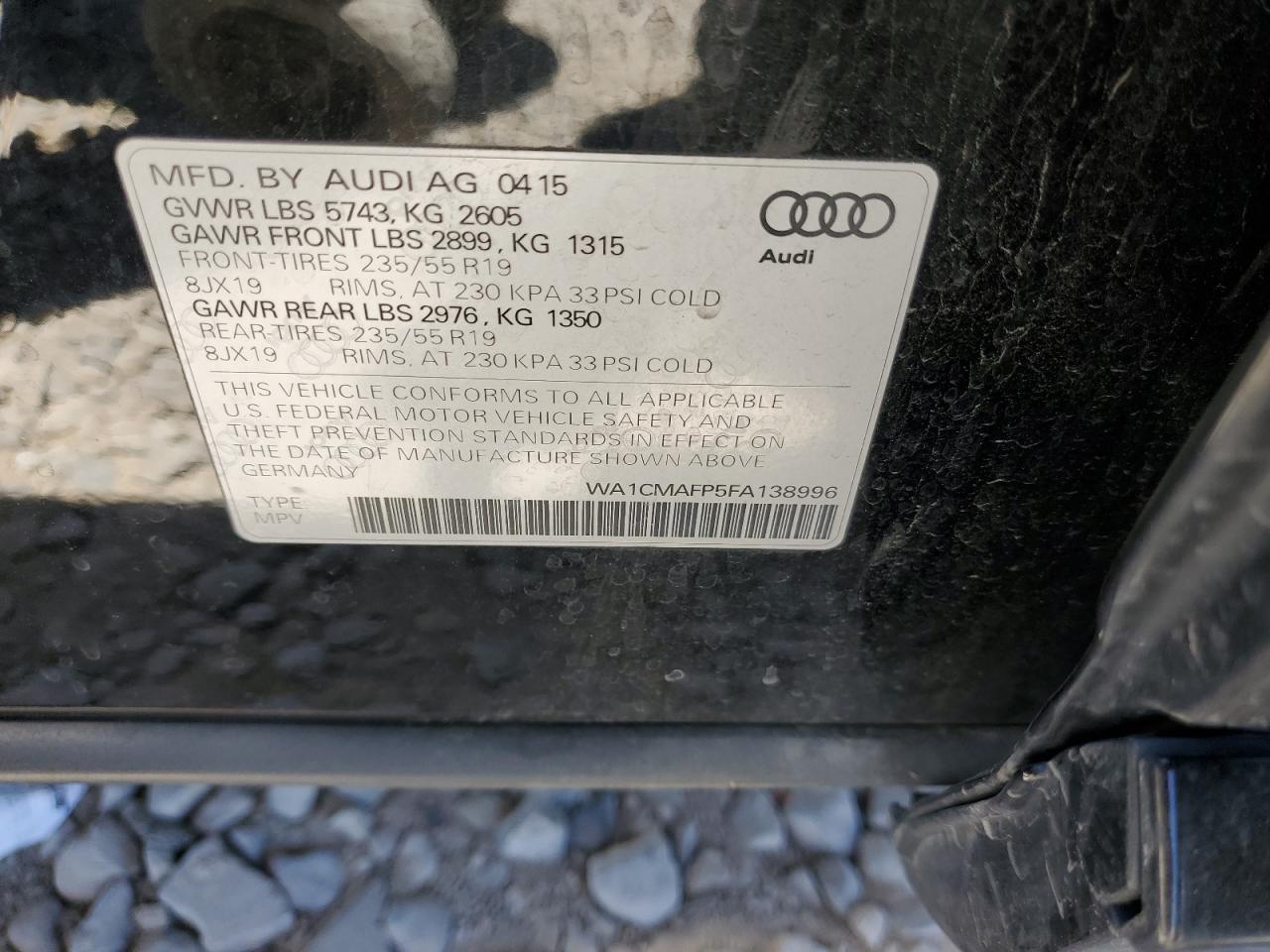 WA1CMAFP5FA138996 2015 Audi Q5 Tdi Premium Plus