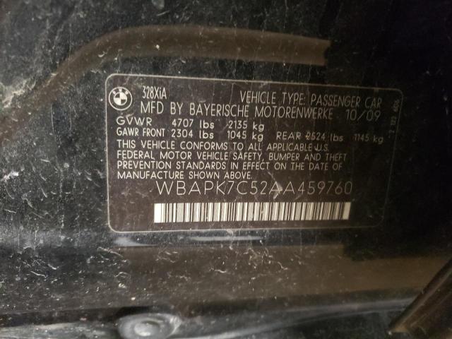 2010 BMW 328 Xi VIN: WBAPK7C52AA459760 Lot: 56563084