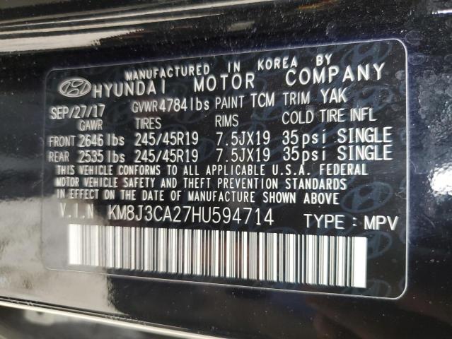 KM8J3CA27HU594714 2017 Hyundai Tucson Limited