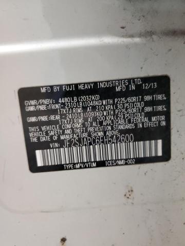 2014 Subaru Forester 2.5I Touring VIN: JF2SJAPC6EH542600 Lot: 53277344