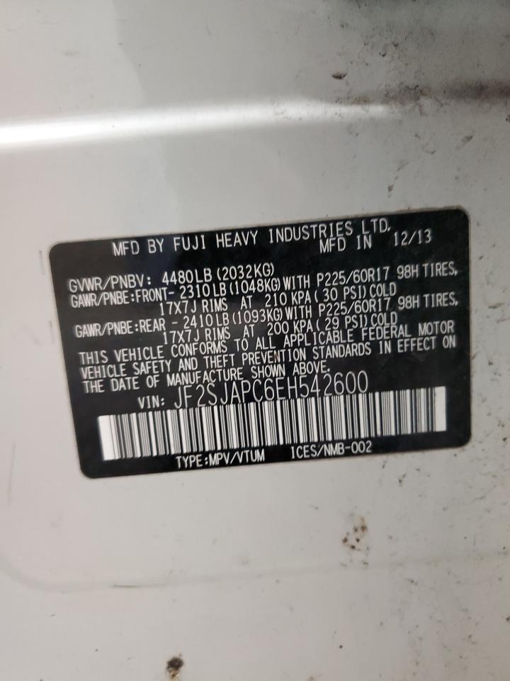 JF2SJAPC6EH542600 2014 Subaru Forester 2.5I Touring