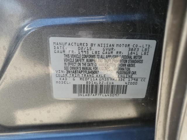 2015 Nissan Sentra S VIN: 3N1AB7AP7FL645097 Lot: 57059664