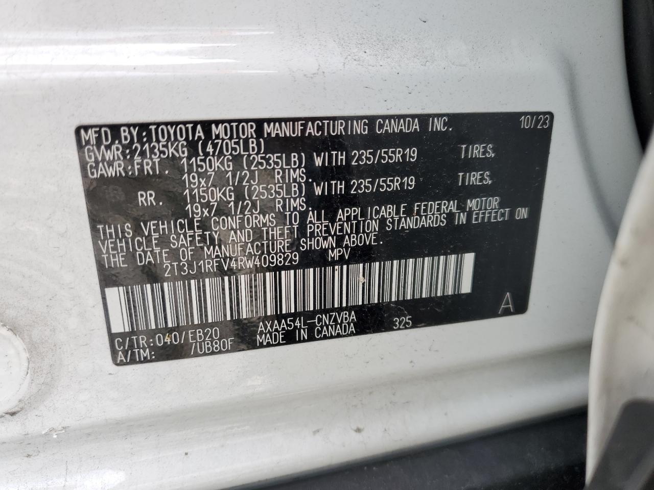 2T3J1RFV4RW409829 2024 Toyota Rav4 Adventure