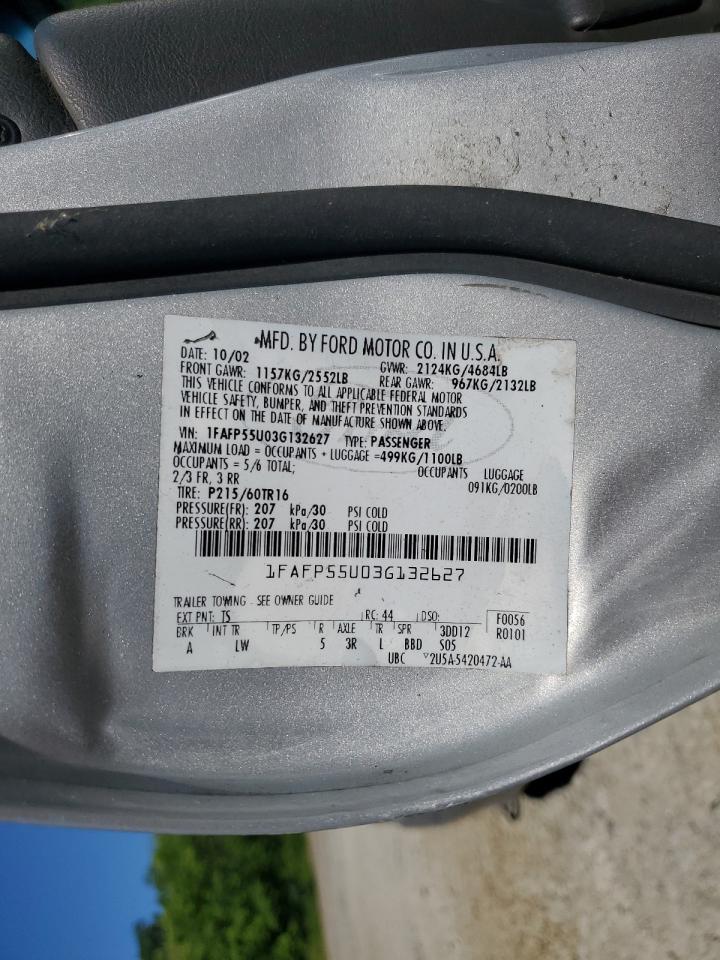 1FAFP55U03G132627 2003 Ford Taurus Ses